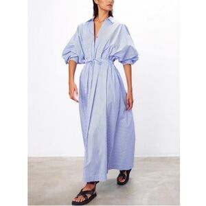 Mara Hoffman Maxi Long-Sleeve Striped Colleen Shirt Dress - XS - NWOT